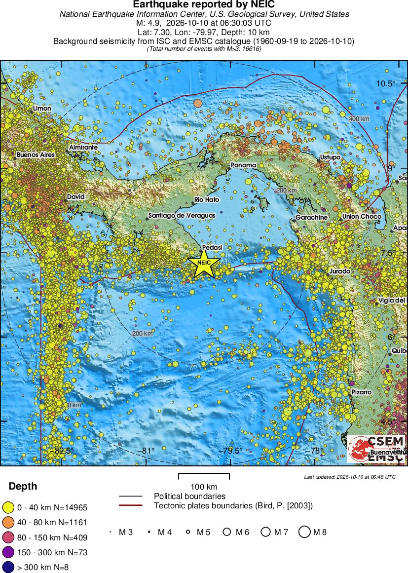 regional historical seismicity