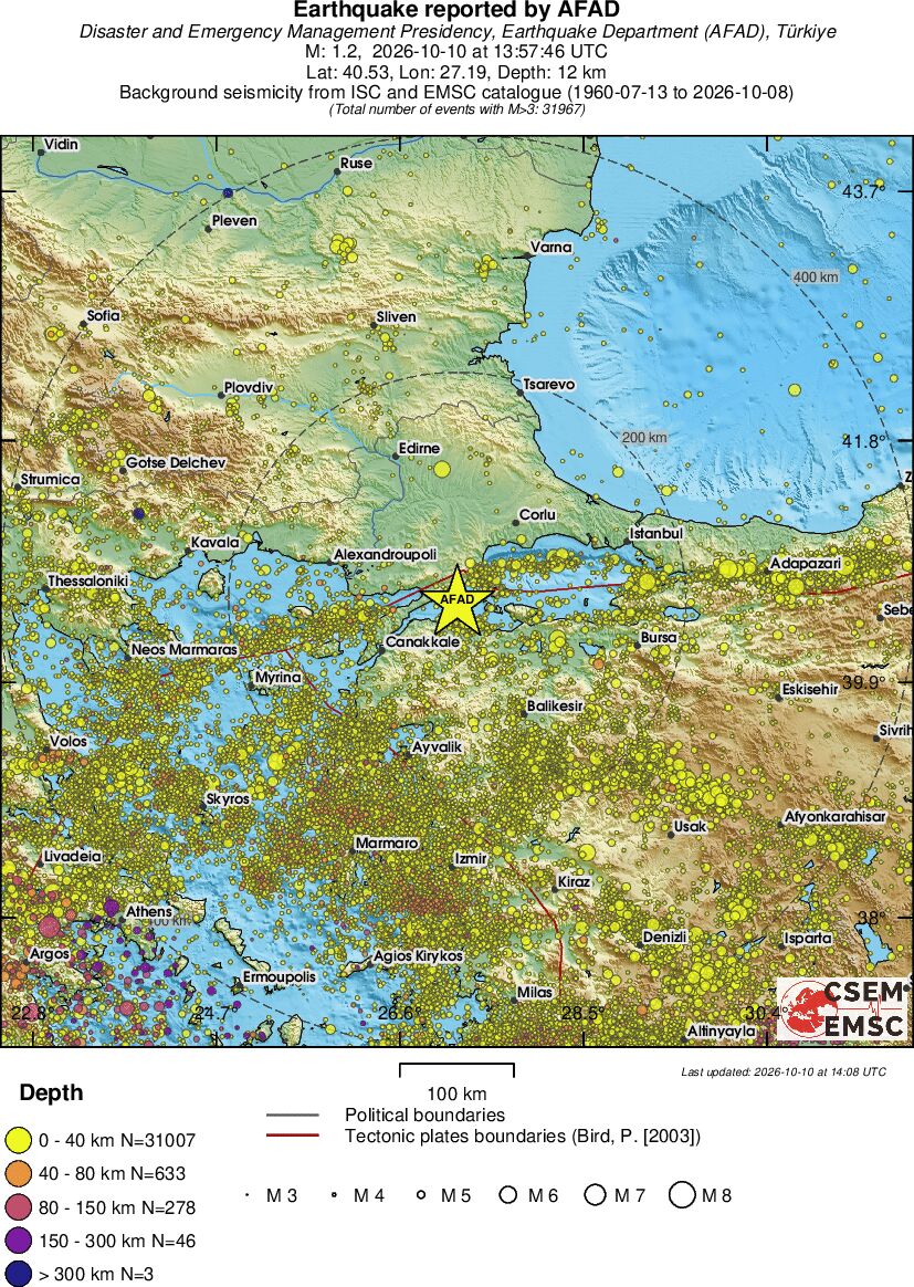 regional historical seismicity