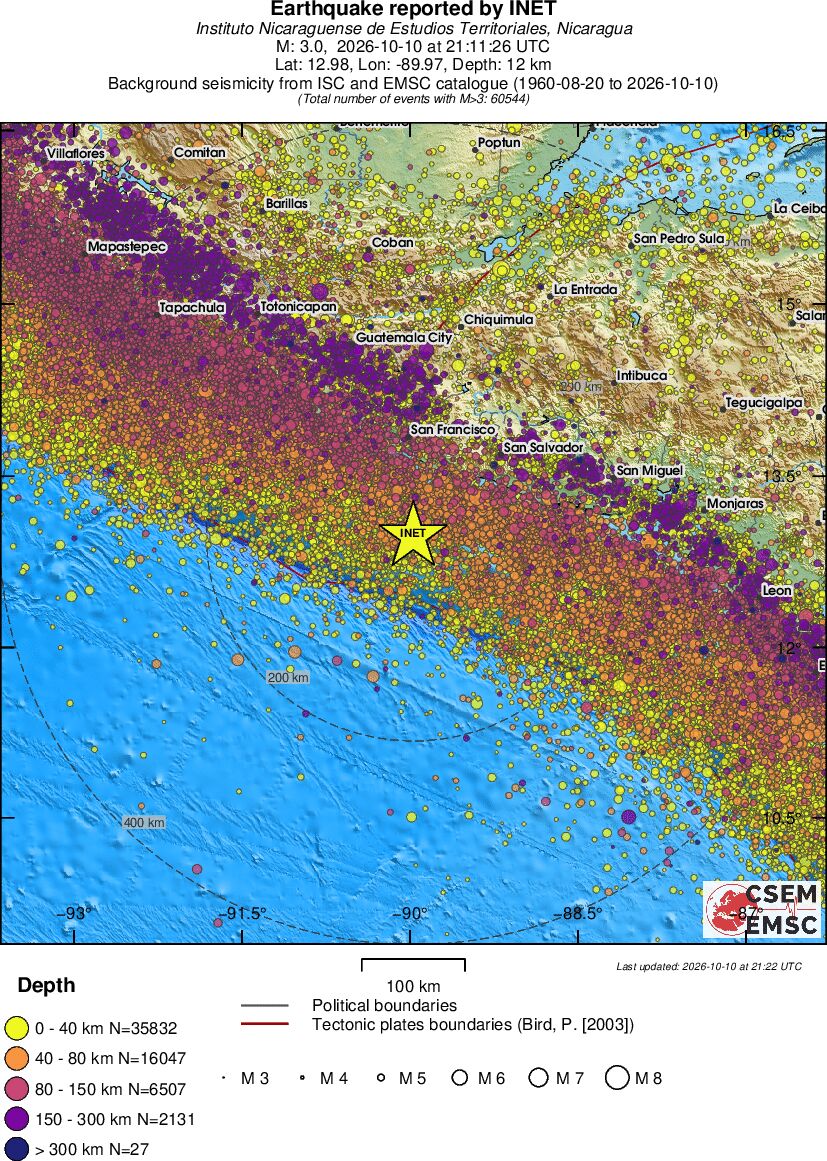 regional historical seismicity