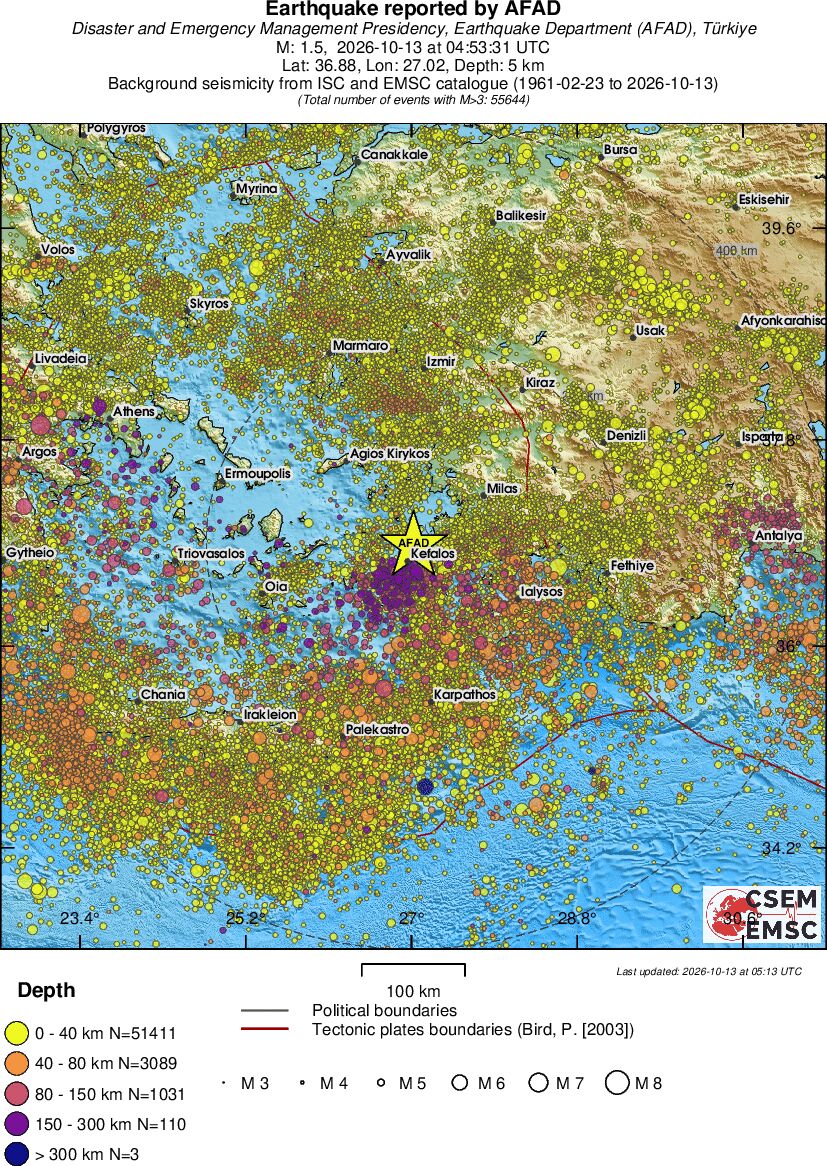 regional historical seismicity