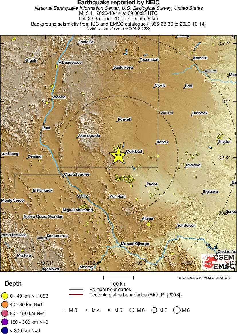 regional historical seismicity