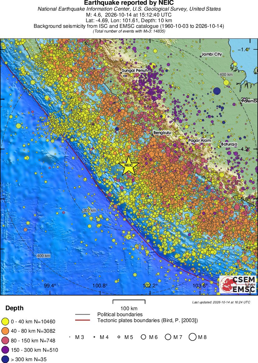 regional historical seismicity