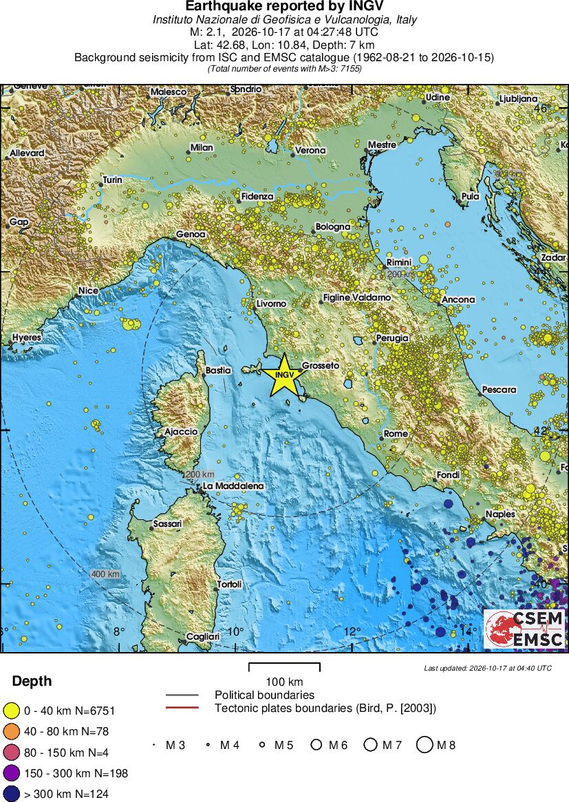 regional historical seismicity