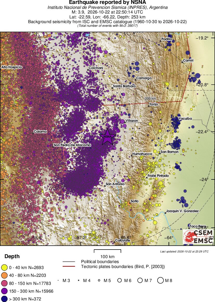 regional historical seismicity