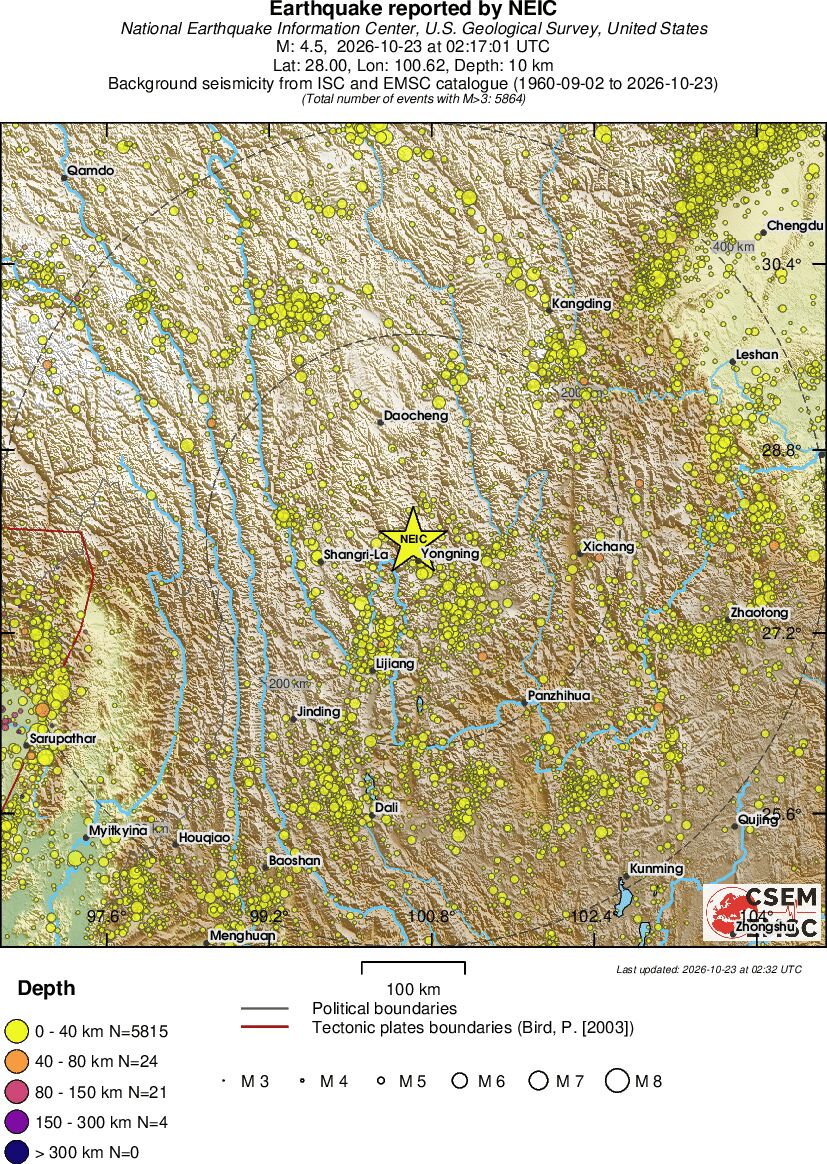 regional historical seismicity