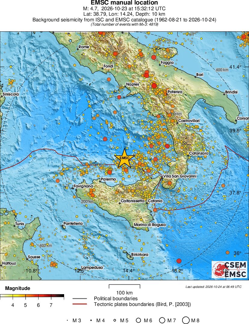 regional magnitude historical seismicity