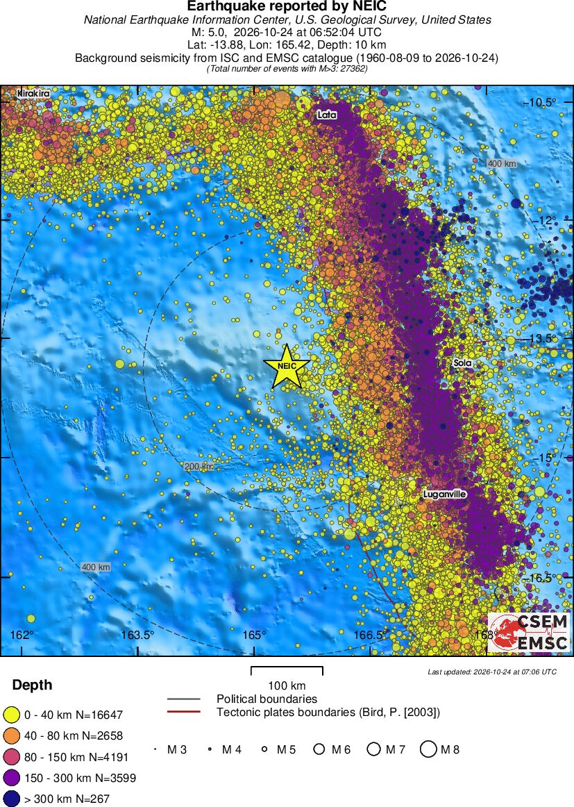 regional historical seismicity