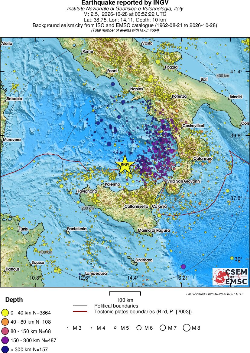 regional historical seismicity