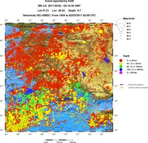 regional historical seismicity