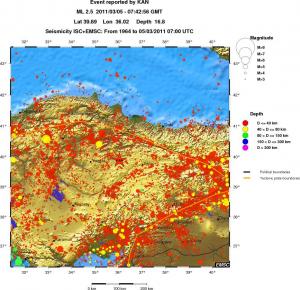 regional historical seismicity