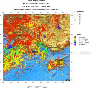 regional historical seismicity