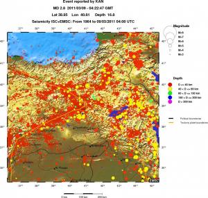 regional historical seismicity