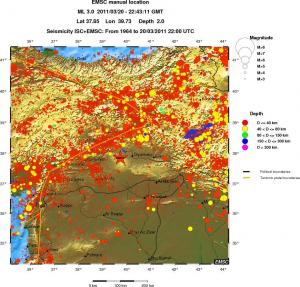 regional historical seismicity