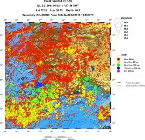 regional historical seismicity