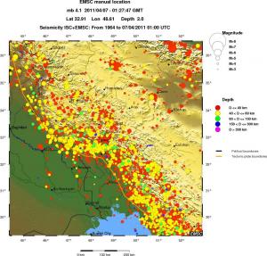 regional historical seismicity