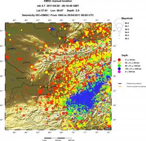 regional historical seismicity