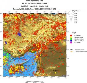 regional historical seismicity