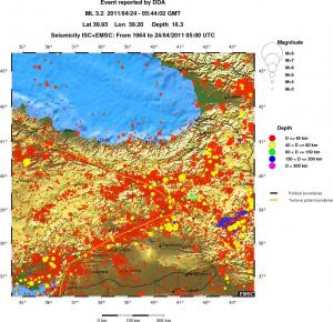 regional historical seismicity