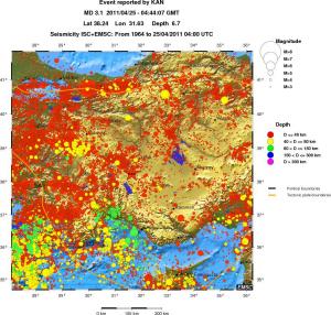 regional historical seismicity