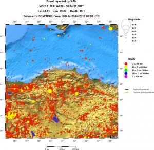 regional historical seismicity