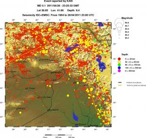 regional historical seismicity