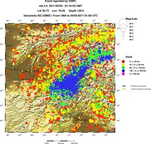 regional historical seismicity