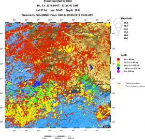 regional historical seismicity