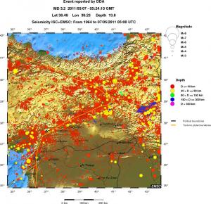 regional historical seismicity