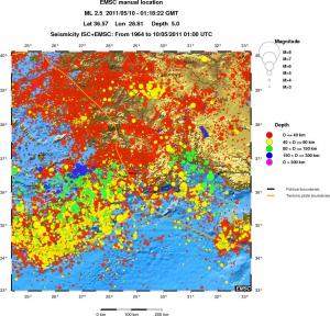 regional historical seismicity