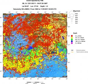 regional historical seismicity