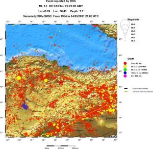 regional historical seismicity