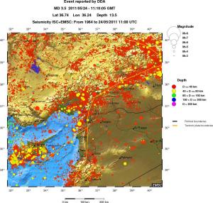 regional historical seismicity