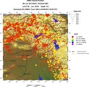 regional historical seismicity