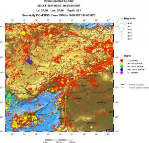 regional historical seismicity