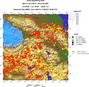 regional historical seismicity