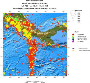 regional historical seismicity