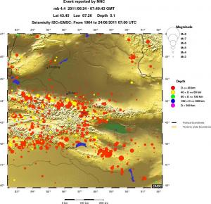 regional historical seismicity