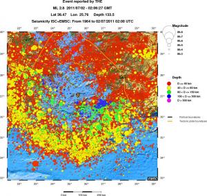 regional historical seismicity