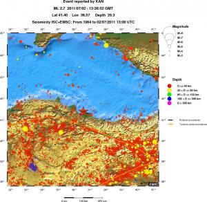 regional historical seismicity