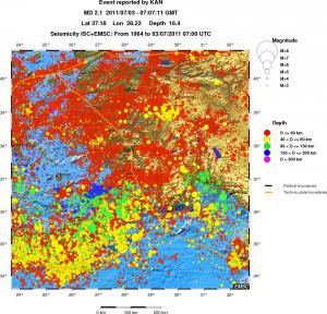 regional historical seismicity