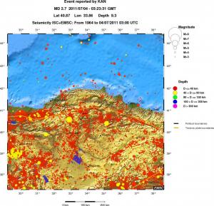 regional historical seismicity