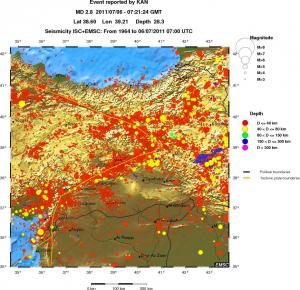regional historical seismicity