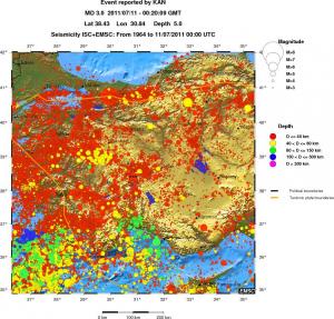 regional historical seismicity