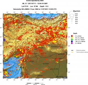 regional historical seismicity