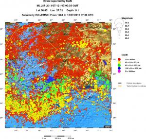 regional historical seismicity