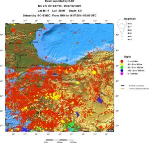 regional historical seismicity