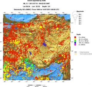 regional historical seismicity