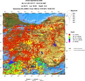 regional historical seismicity