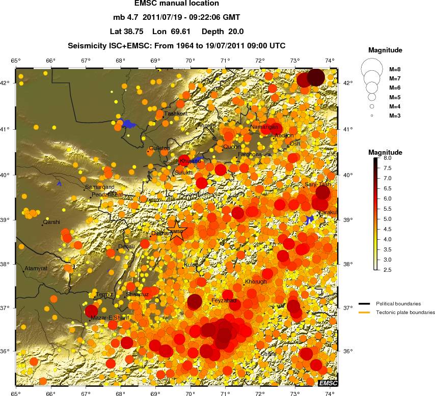 regional magnitude historical seismicity