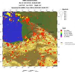 regional historical seismicity